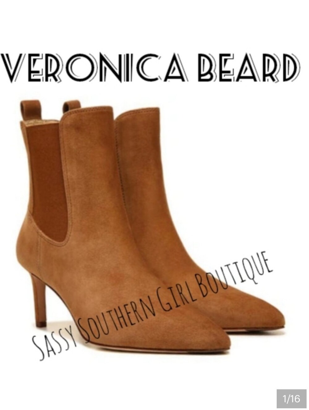 🆕⭐ VERONICA BEARD brown tan suede leather booties
